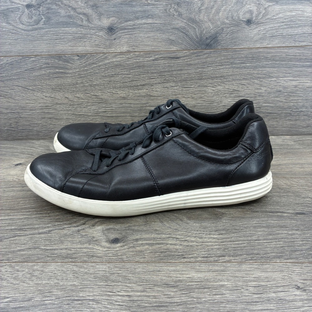 Mens Cole Haan Grand OS Black Leather Sneakers Shoes Size 9.5 M